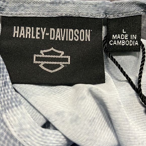 NWT Harley Davidson Allover Print Mesh Shirt L - Picture 6 of 6